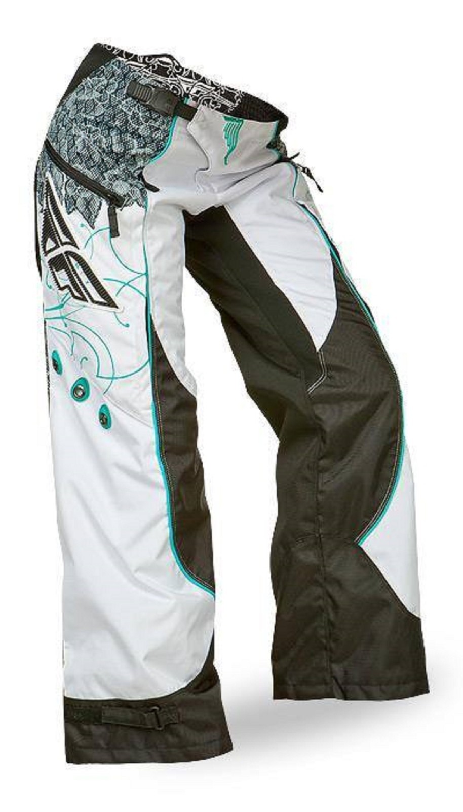 NOS FLY RACING 368-63401 KINETIC BOOT CUT PANTS TEAL WHITE YOUTH GIRLS SIZE 22