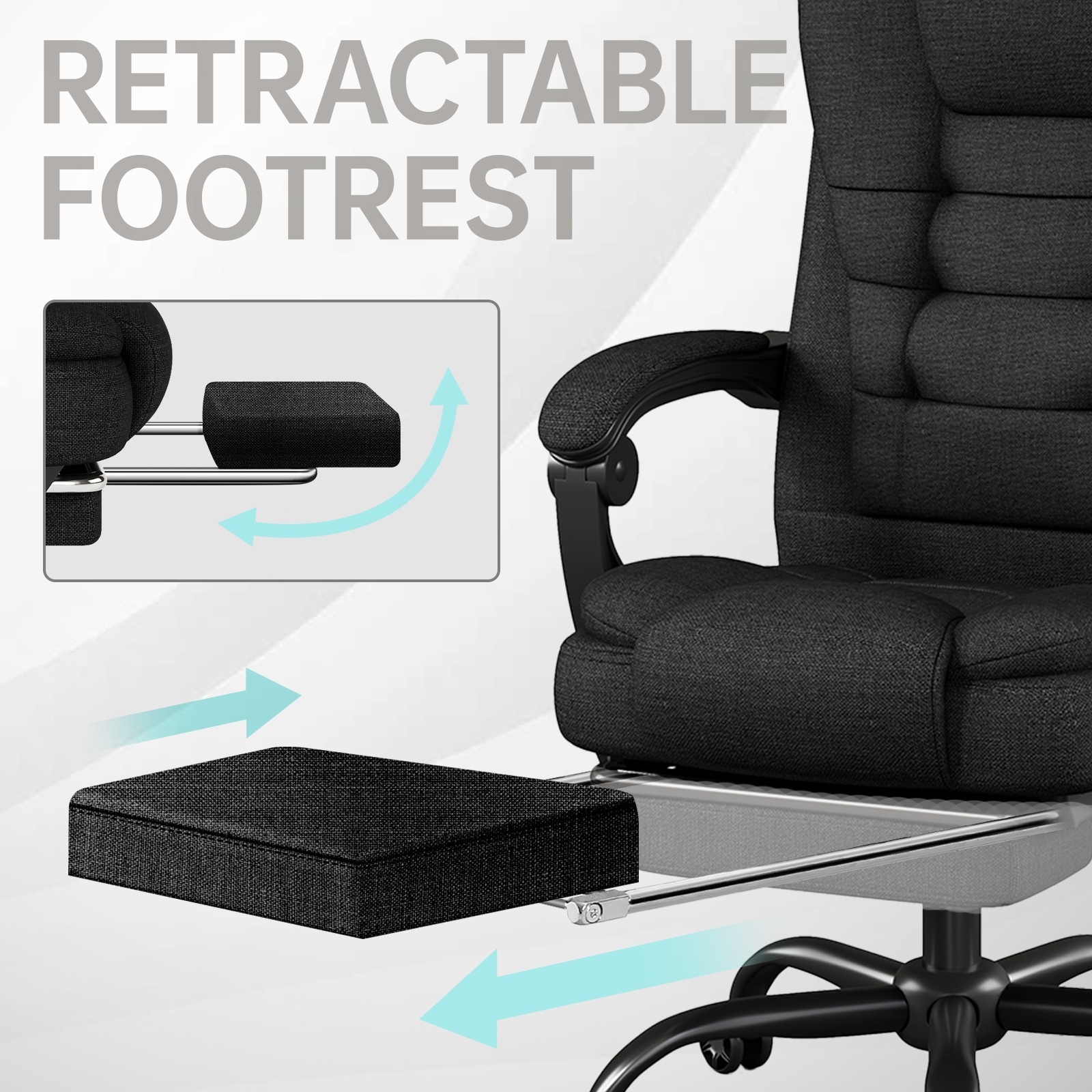 Fabric Office Task Chair Computer Ergonomic Desk Chair High Back Executive ChaIr