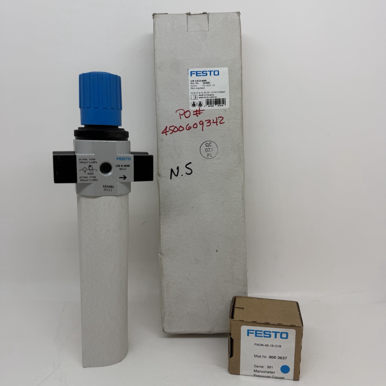 New FESTO LFR-3/8-D-MINI 162682 Filter Pressure Regulator