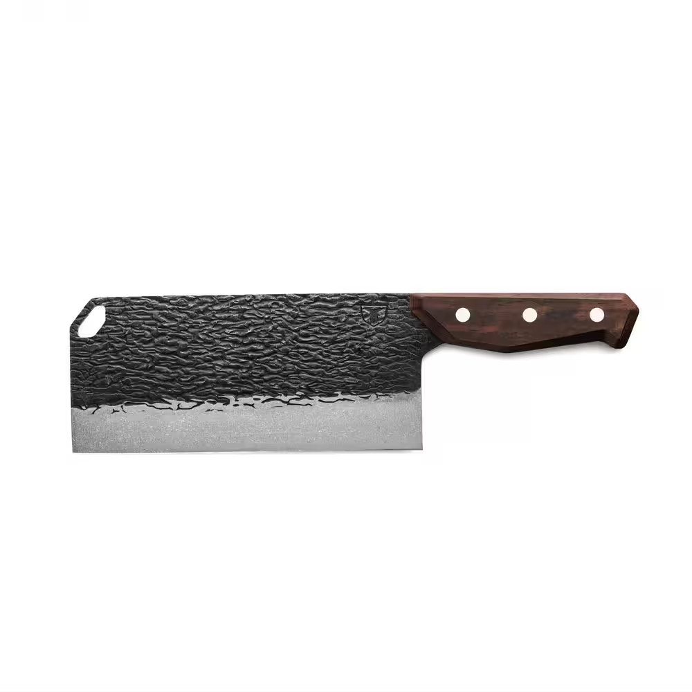 PRIMAL FORGE CLEAVER 7.87 in KNIFE with MONZO WOOD HANDLES and SHEATH