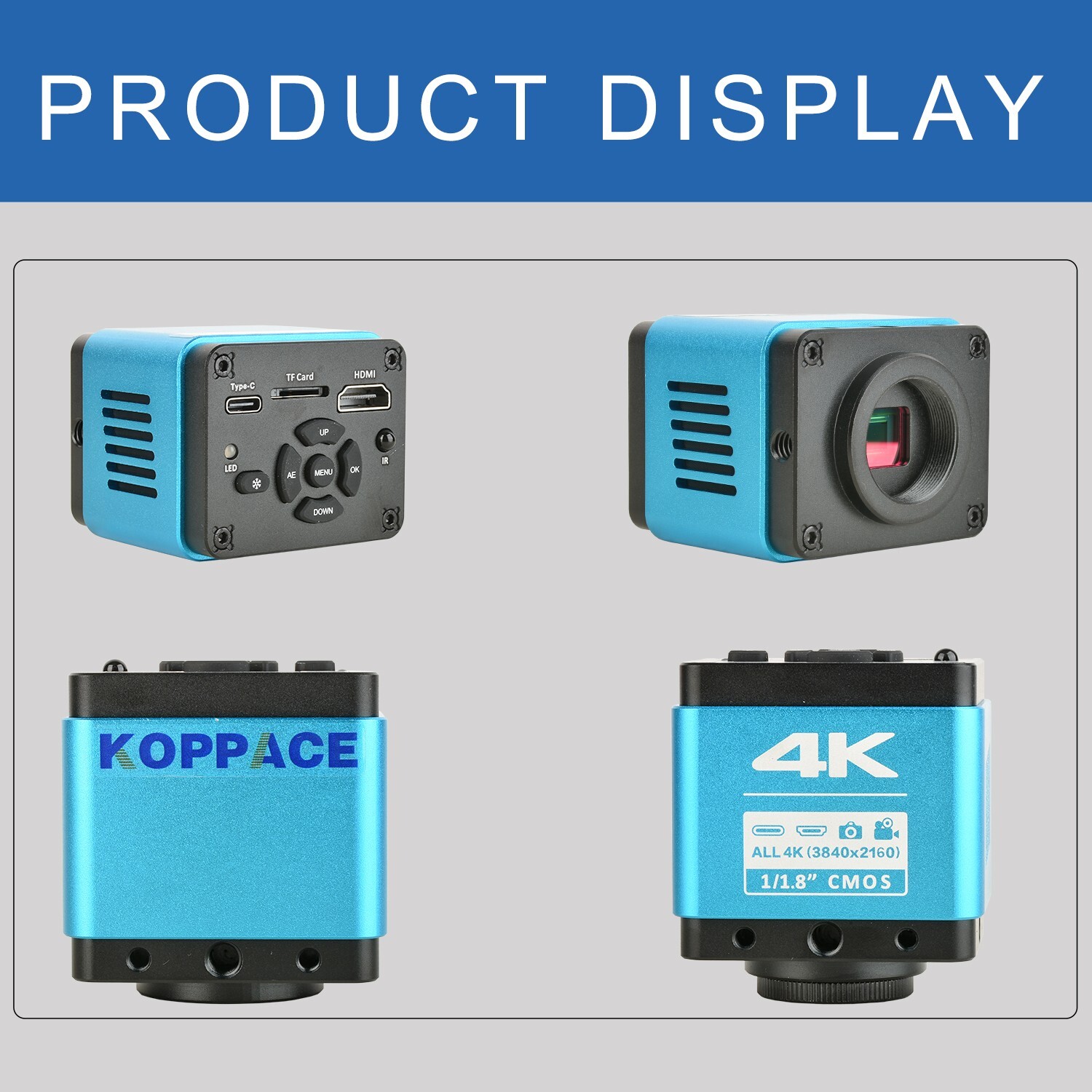 KOPPACE 4k HD Microscope Camera HDMI/Type-C Output of 8.3 Million Pixels