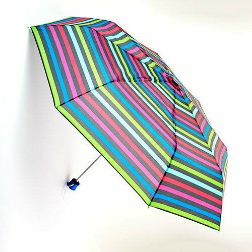 Rainbow Pride Stripe Multi Color Umbrella Big 42" Width High Gloss Blue Handle
