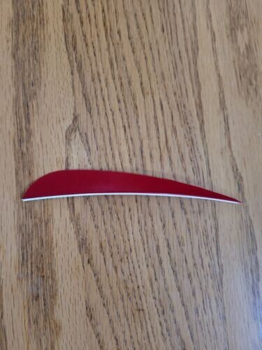 5 inch Feathers Right Wing Parabolic Cut 100 pack Red