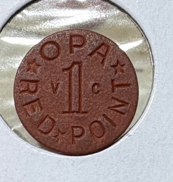 Opa Red Point VC WWII US Ration Token
