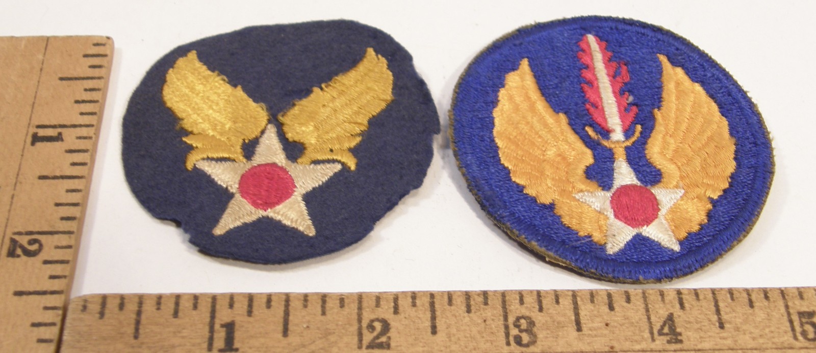 ORIGINAL WWII USAAF WOOL FELT HEADQUARTERS PATCH & EMBROIDERED EUROPE PATCH