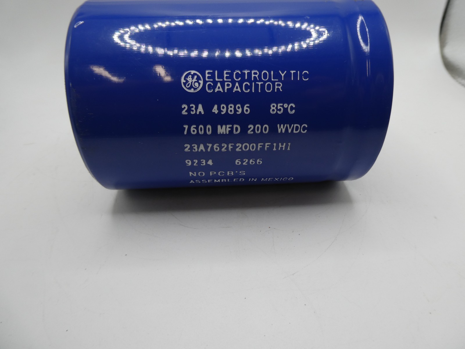 GE Electrolytic Capacitor 23A762F200FF1H1 7600MFD 200VDC