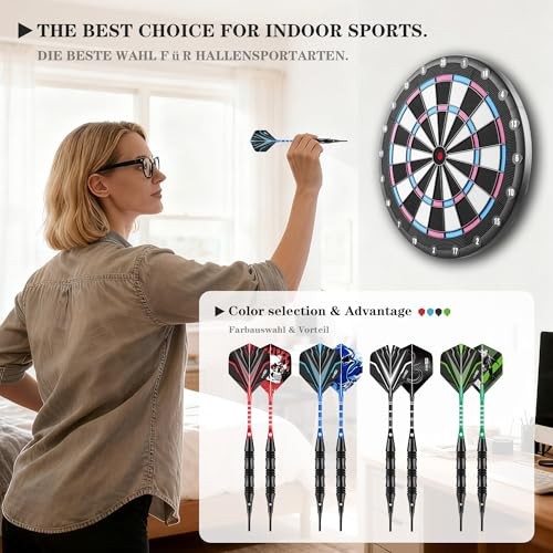 Darts Plastic Tip - Professional Soft Tip Darts Set - 12 Pcs 20 Gram with 50