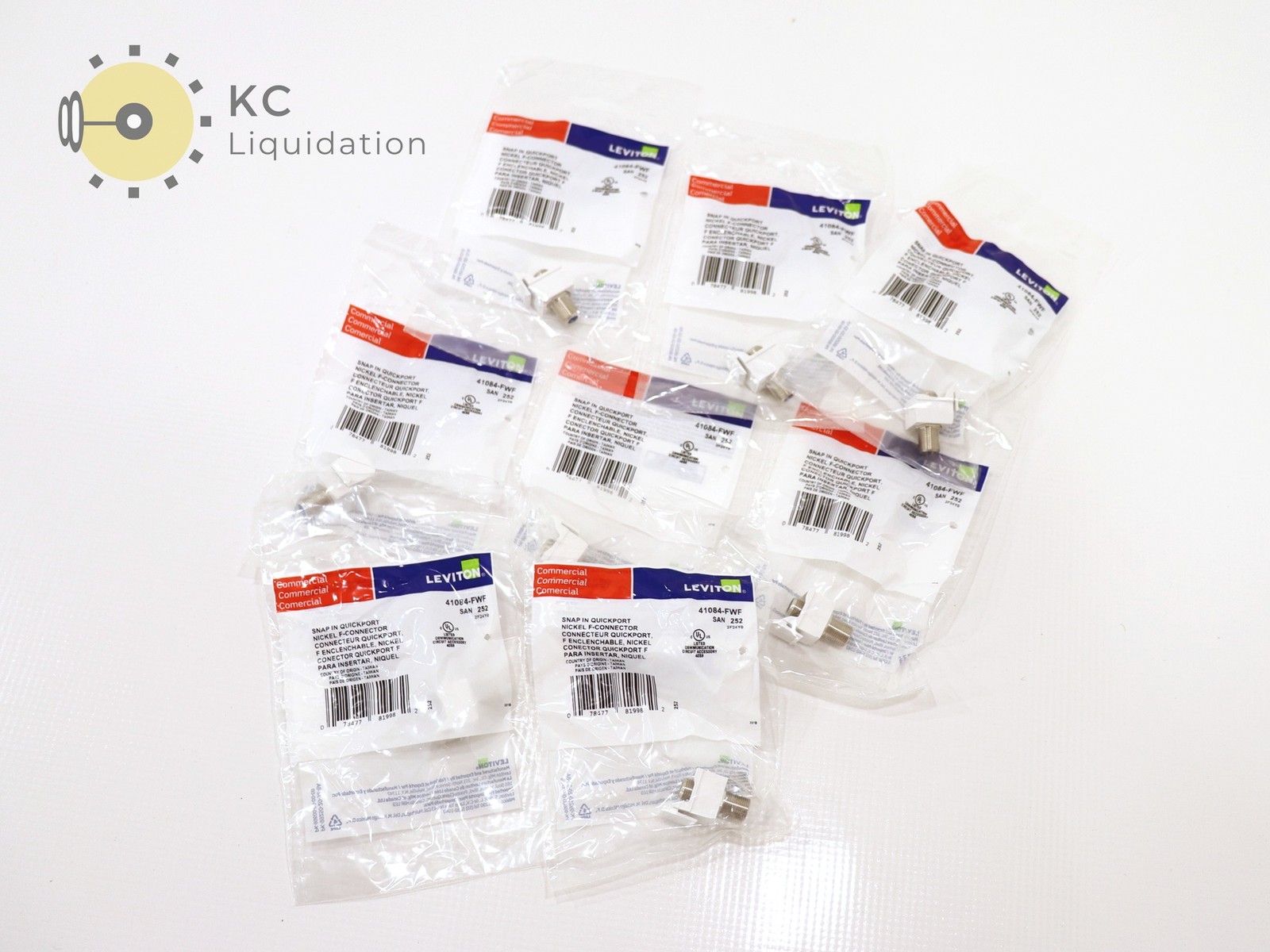 8x Lot Snap In Quickport Nickel F-Connector 41084-FWF