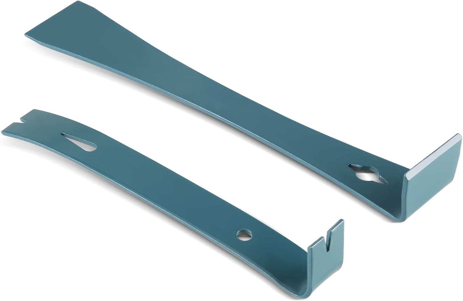 2pc 7-1/4" & 9-1/4 Flat Pry bar, Teardrop Nail Puller,High-Carbon Gray