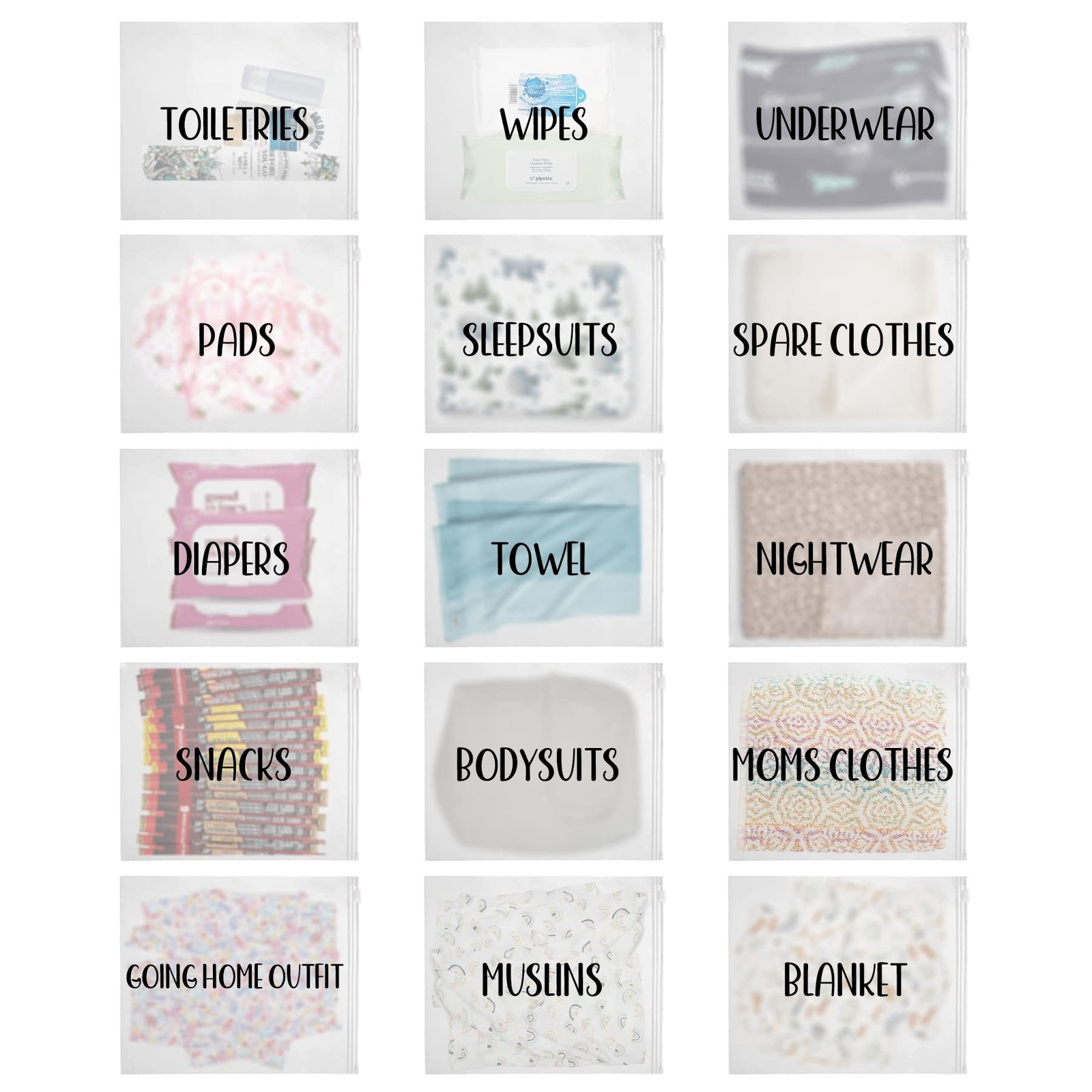 15 Pack Hospital Bags for Labor and Delivery,11 x 14 Inch Maternity... Fast Ship