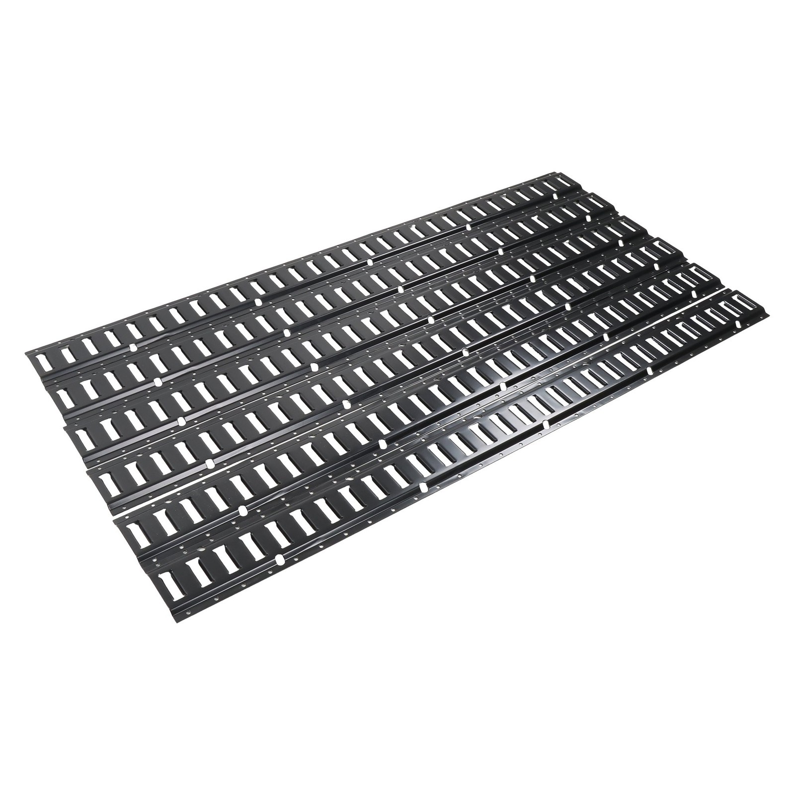 Heavy Duty 6 Pack 5FT E Track Rails Carbon Steel Black Powder Coated Universal