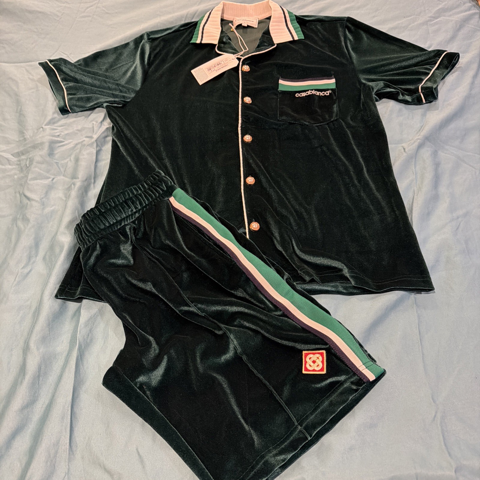 Casablanca Summer Casual Unisex Valor Short-Sleeve Shirt & Shorts Set Xl.