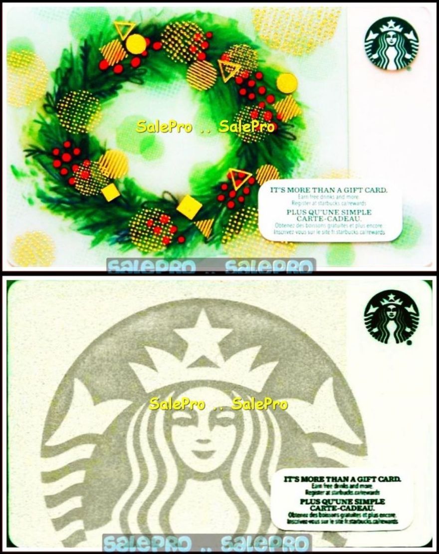 2x STARBUCKS 2015 SIREN MERMAID RARE CHRISTMAS WREATH COLLECTIBLE GIFT CARD LOT