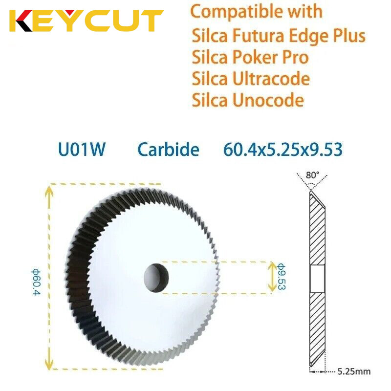 Key Cutter U01 U01W Fit with Silca Futura Edge Plus/Poker Pro/Ultracode/Unocode