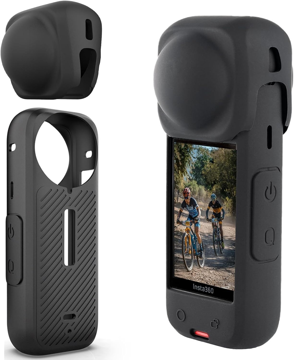 Silicone Case Camera Protective Kit for Insta360 X4 Action Camera Case/Lens Cap