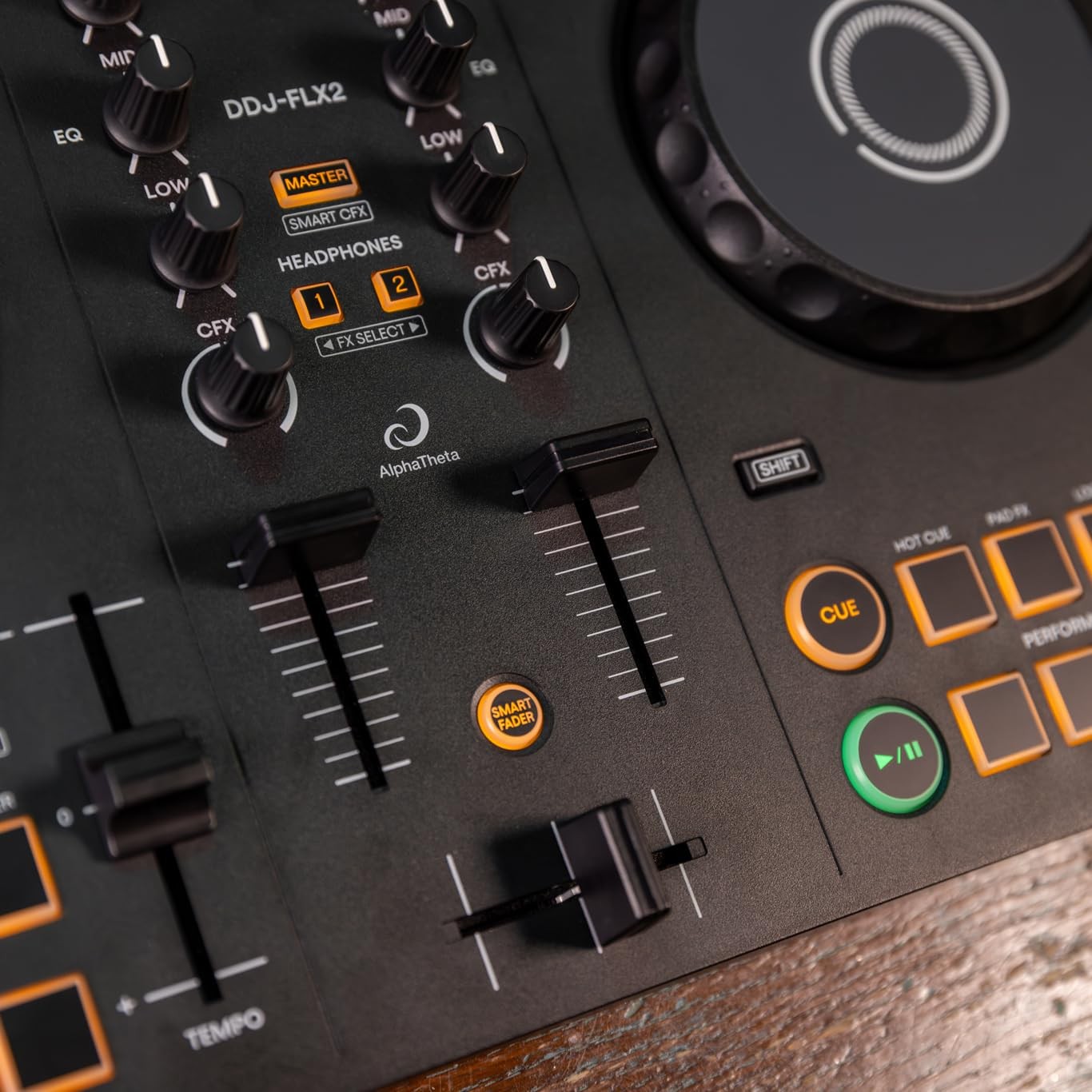 AlphaTheta DDJ-FLX2 Beginner DJ Controller for Phone, Tablet & PC Black