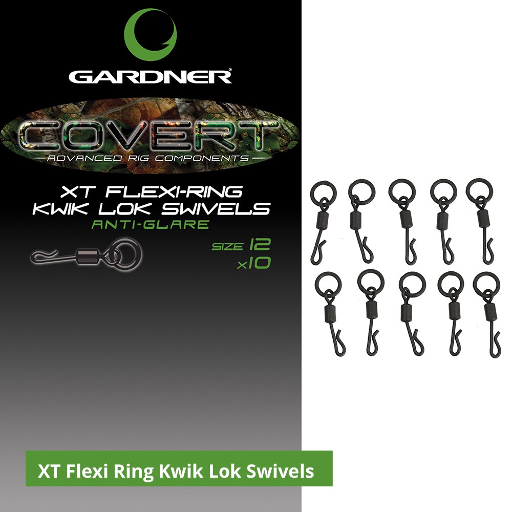 Gardner Tackle Covert XT Flexi Ring Kwik Lok Swivels - Carp Fishing Ronnie Rigs