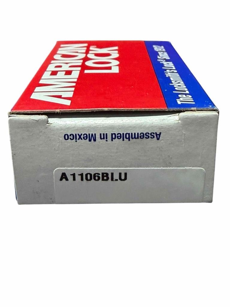 NEW Solid Aluminum Blue Padlock 5 Pin A1106BLU Keyed Different With 2 Keys