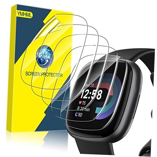 [ 6 Pack ] Compatible for Fitbit Versa 4 / Versa 3 Screen Protector, Fitbit