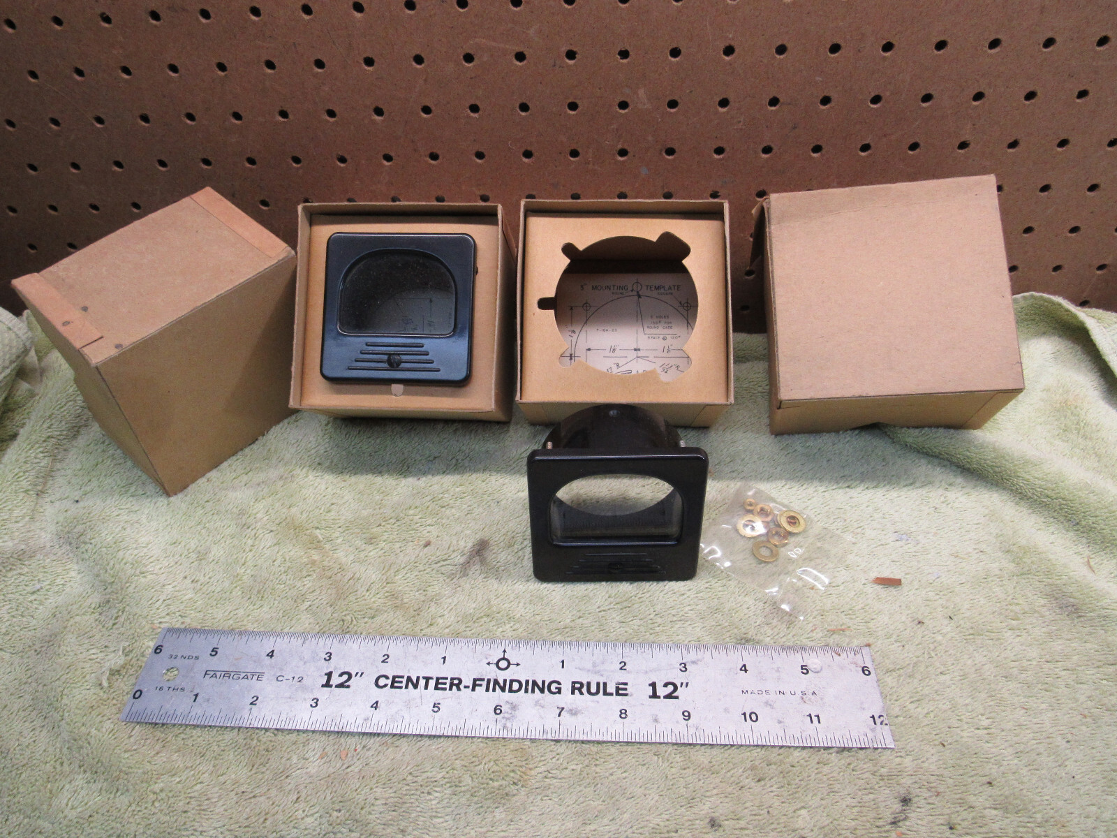 Lot of 2 Vintage NOS 3" TRIPLET SQUARE PANEL METER FACE COVERS MODEL T-164-23