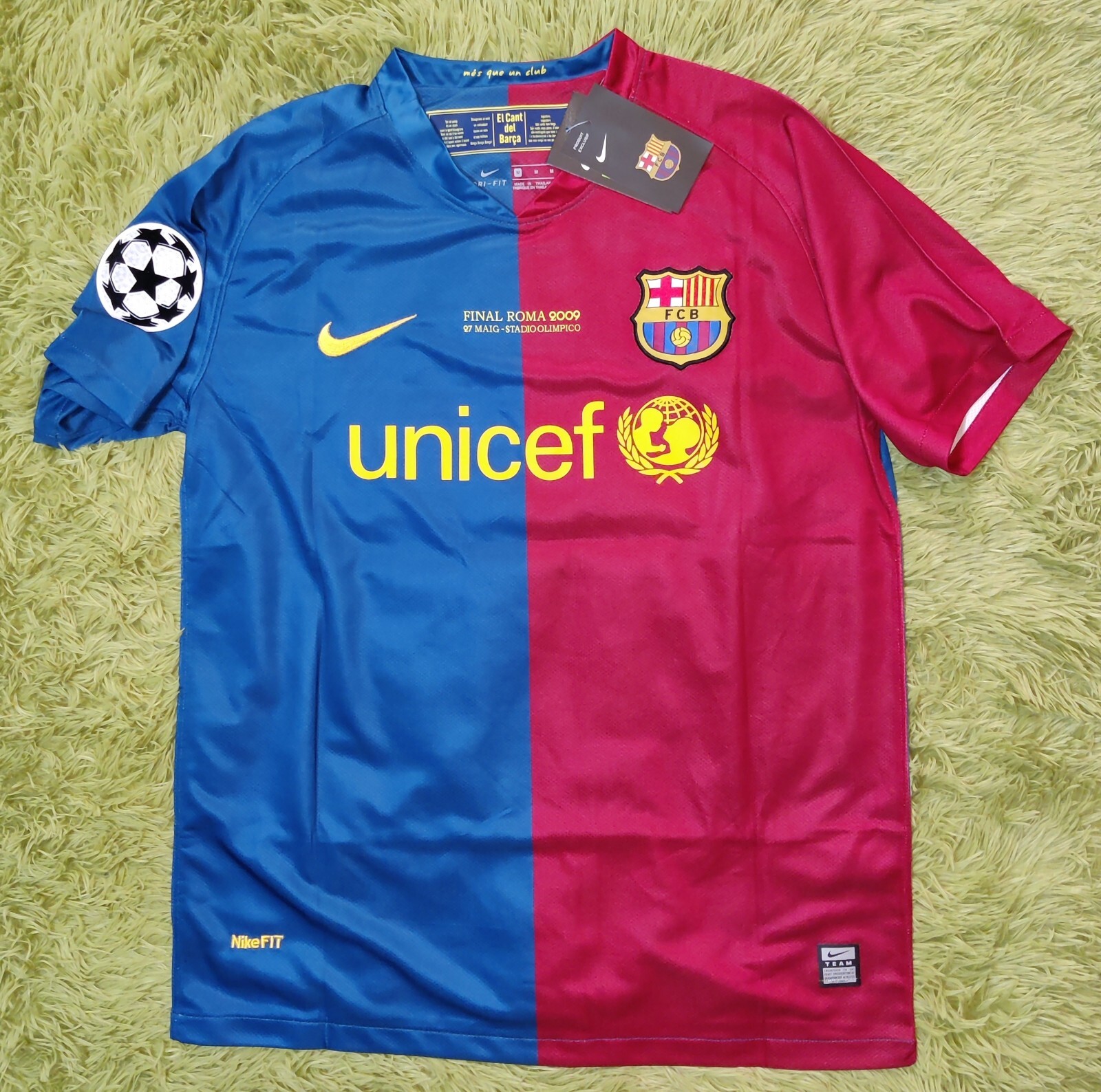 Barcelona 2008/09 UCL Final Messi #10 Retro Soccer Football Futbol Jersey XL