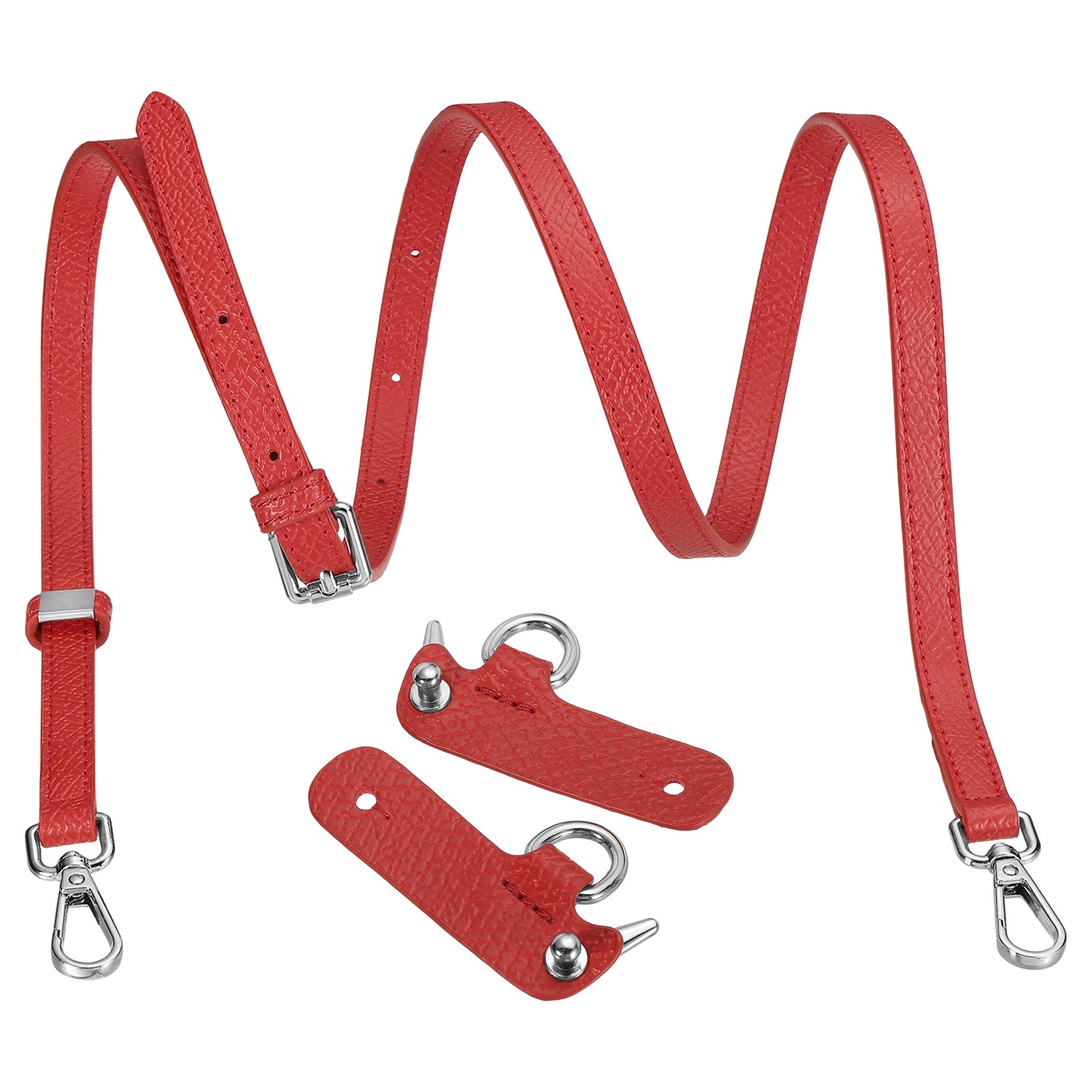 Leather Purse Strap Kit, Adjustable Strap Replacement for Women, Red