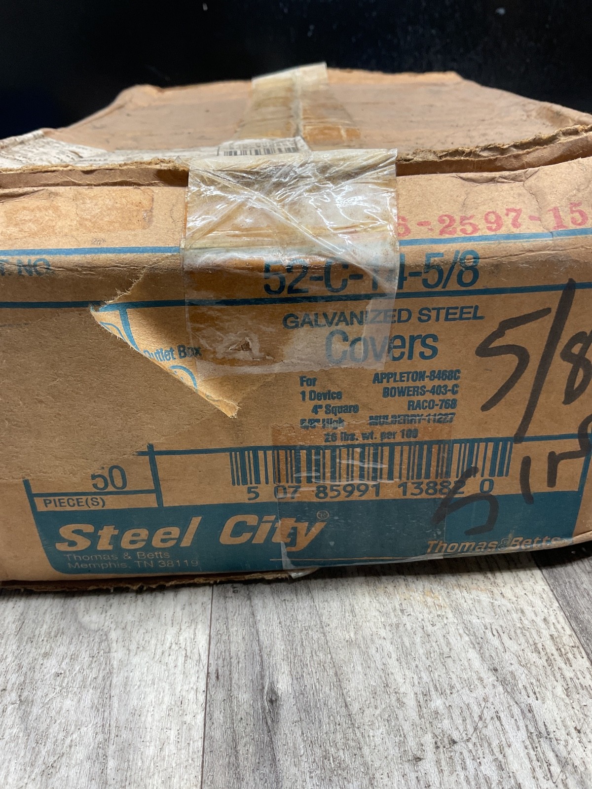 STEEL CITY 52 C 14 5/8" RAISED SQUARE DEVICE COVER *Box of 50* #4002C104PR4