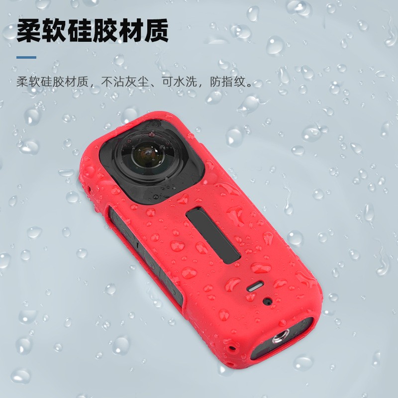 Silicone Protective Case Silicone Cover Body Strap For Insta360 X3 Camera ***