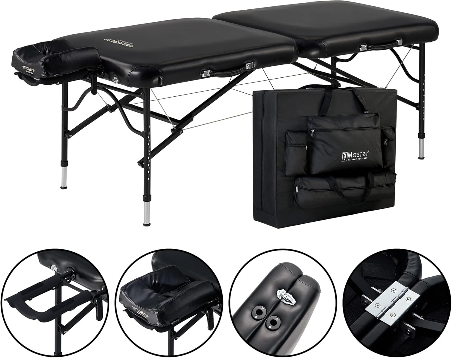 Ultra Lightweight Aluminum Massage Table Package - Stratomaster Black