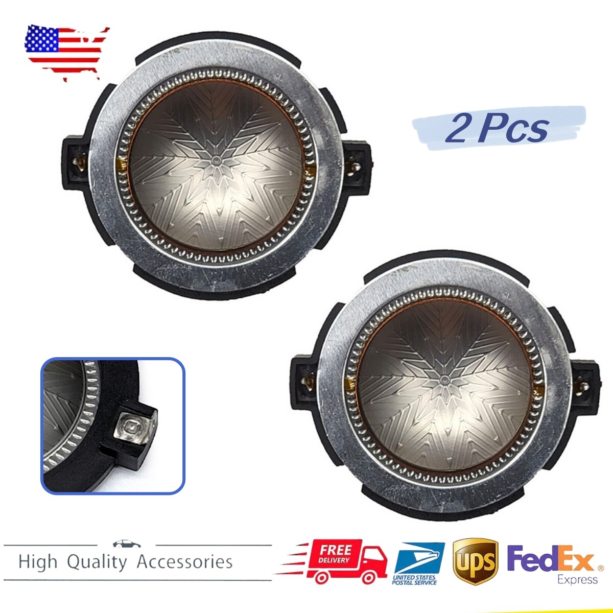 2X FOR JBL / Selenium RPD220Ti Replacement Diaphragm 8ohm 44.4mm New