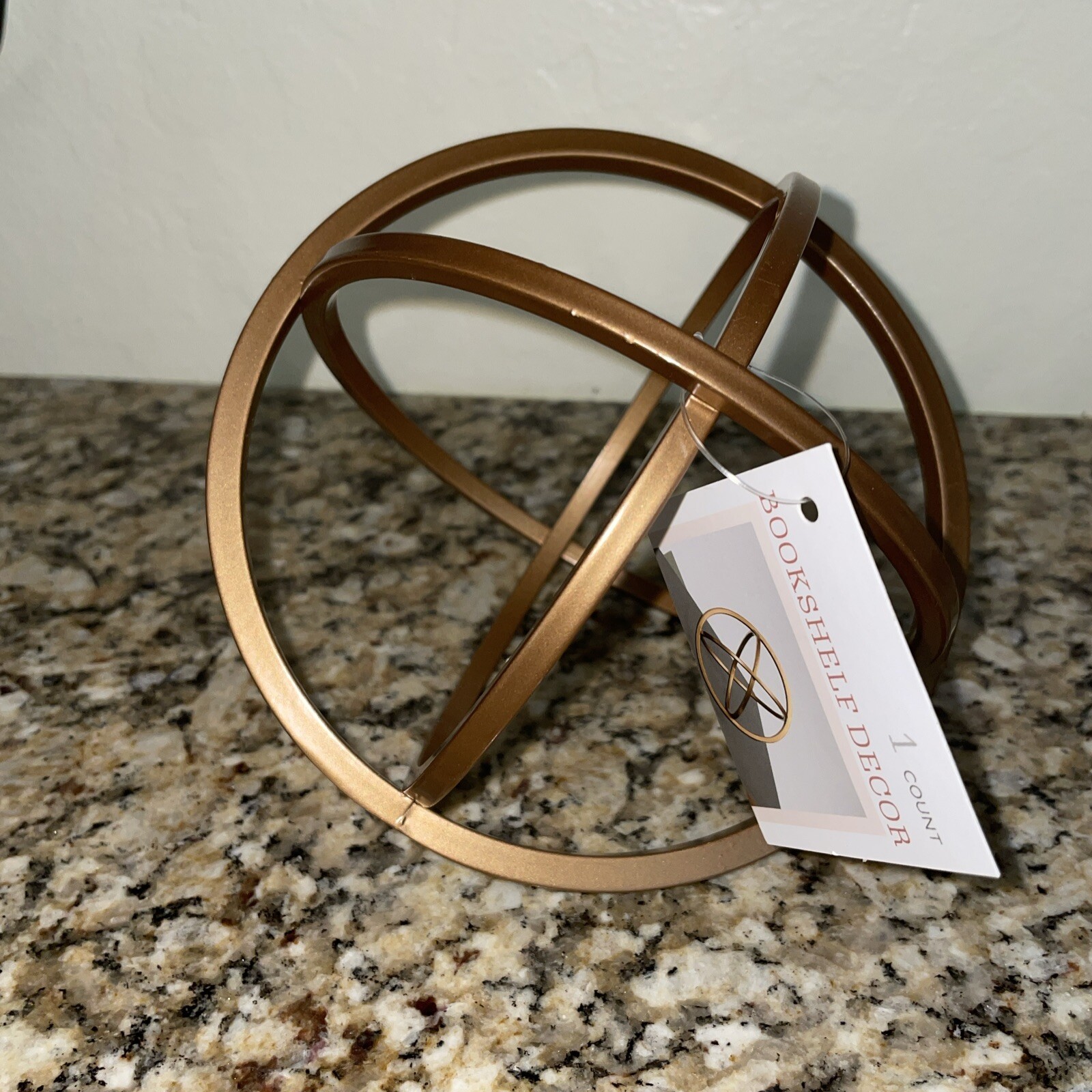 Gold Tone Metal Sphere Orb Decor Accent Piece 17” Diameter