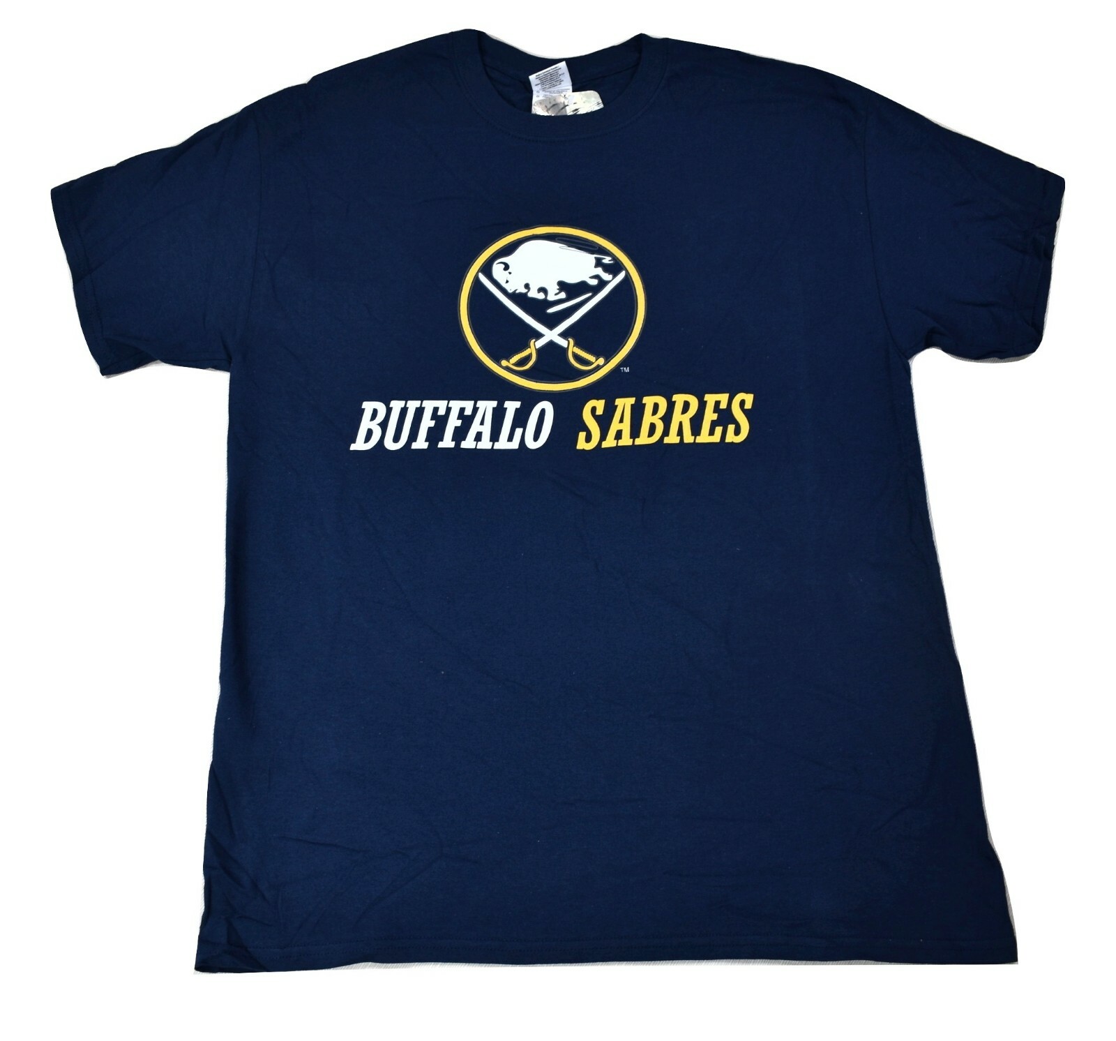 NHL Mens Buffalo Sabres Hockey Classic Logo Navy Tee Shirt New L