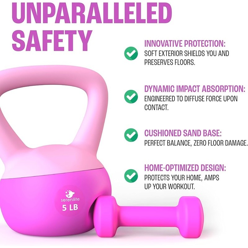 Sand-Filled Kettlebell Set Ergonomic Comfortable Grip Durable Exercise Equipment