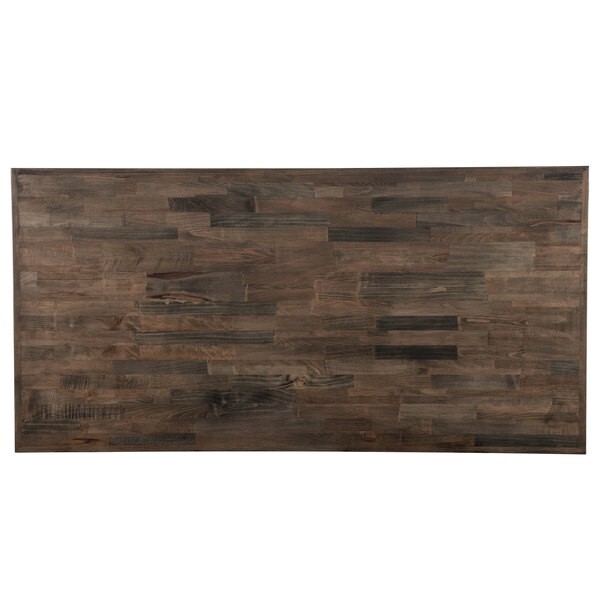 30'' x 60" Rectangular Butcher Block style Restaurant Table Top in Espresso Wood