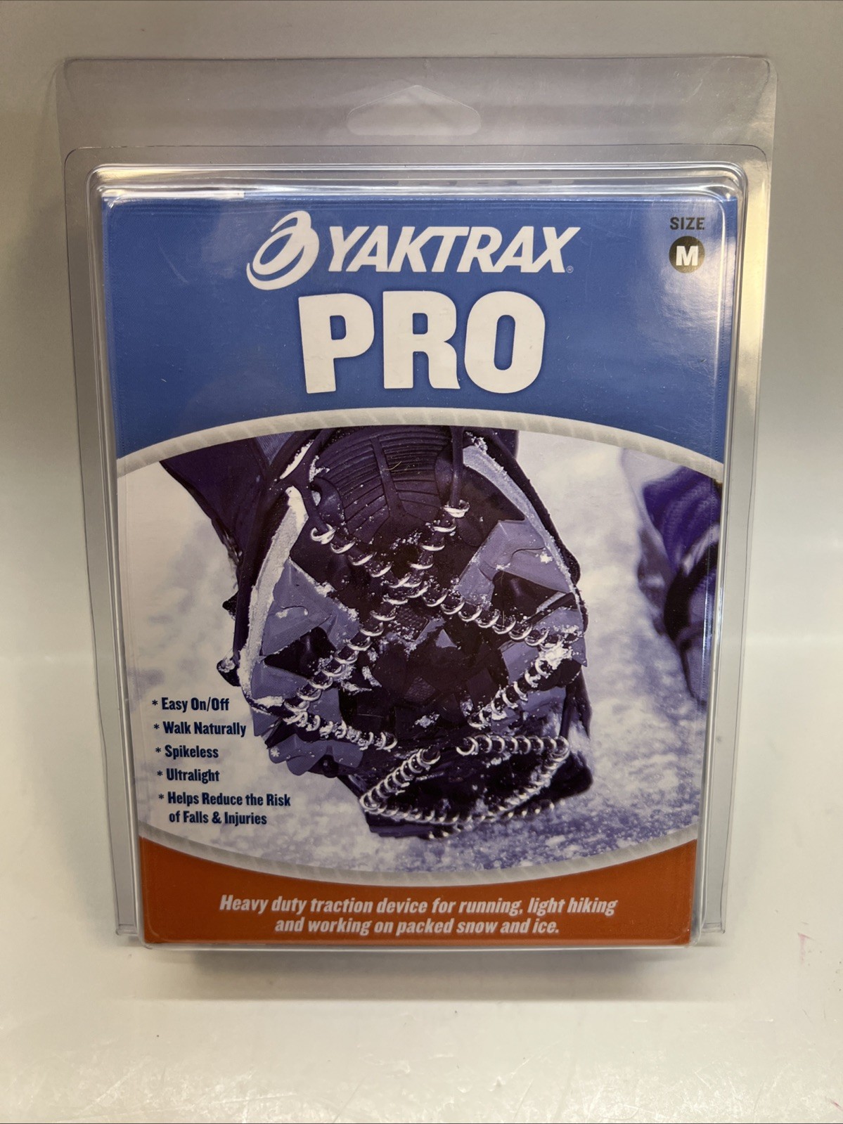 Yaktrax Pro Ice Snow Traction Cleats Black Size Medium W 10.5-12.5 / M 9-11 New