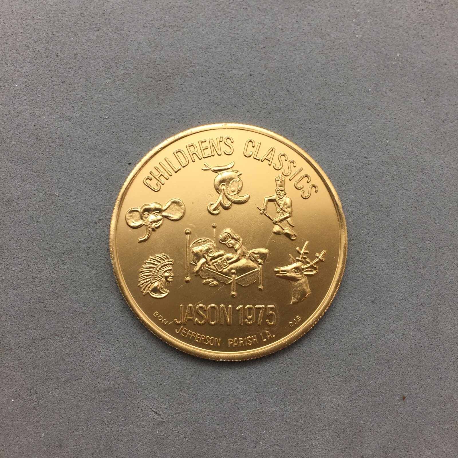 Mardi Gras Vintage Aluminum Doubloon Knights of Jason 1975 Children's Classics