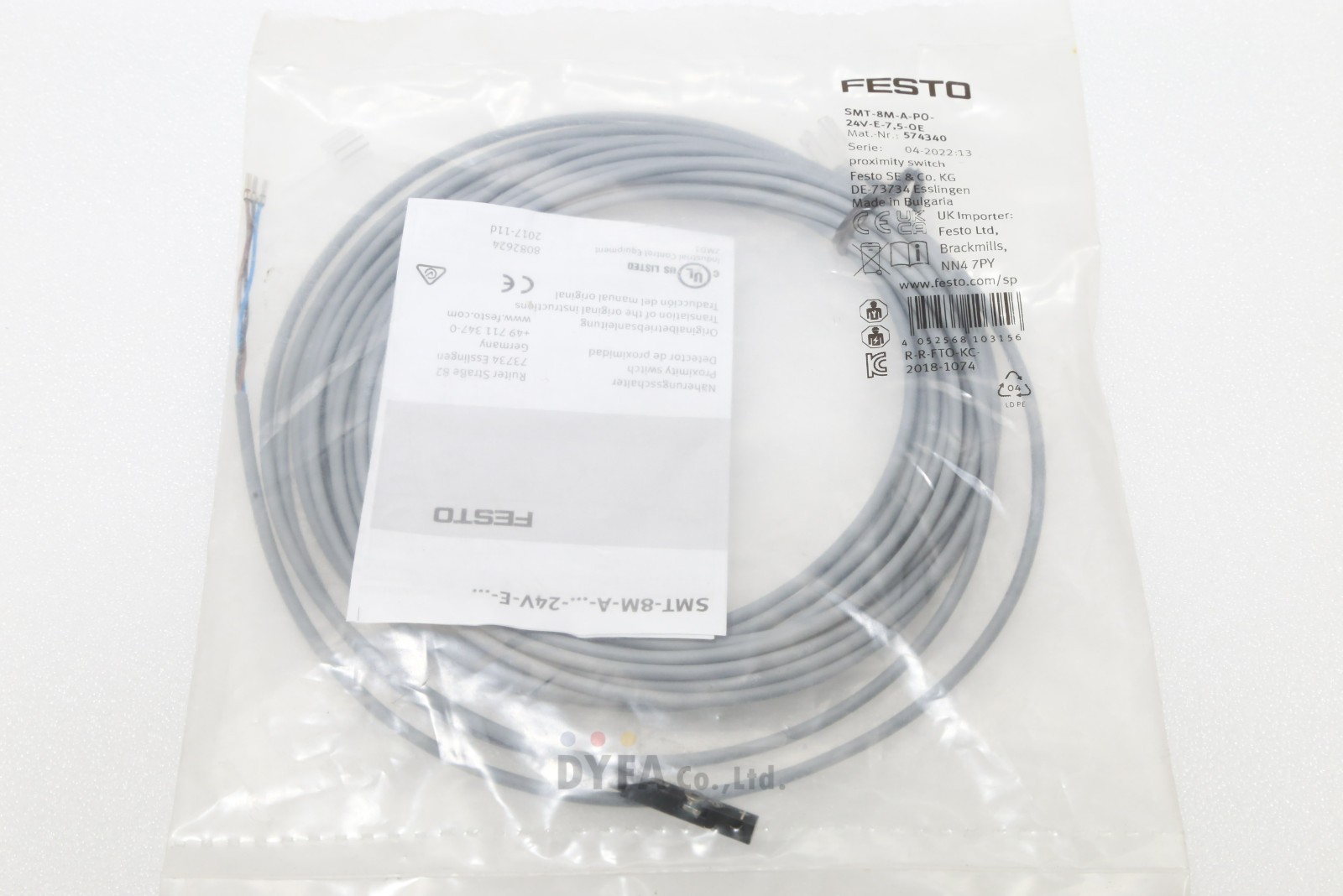 FESTO Genuine New SMT-8M-A-PO-24V-E-7.5-OE Proximity Switch SEN-I-2587=9I00-7