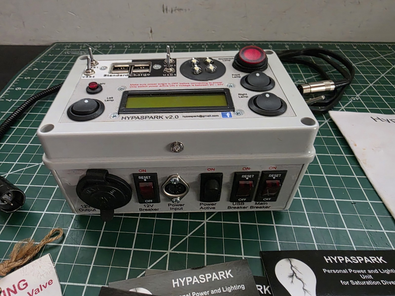 Hypaspark V 2.0 Personal Power Lighting Unit Custom For Dive Bunk As Is Untested