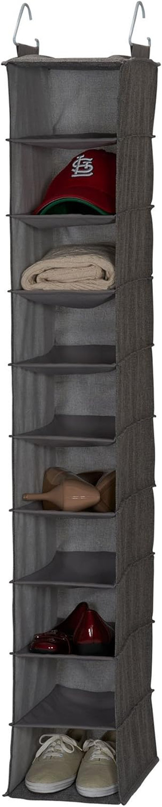 10-Shelf Wide Hanging Shoe Organizer, Soft and Durable Polyester, Versatile, Bre