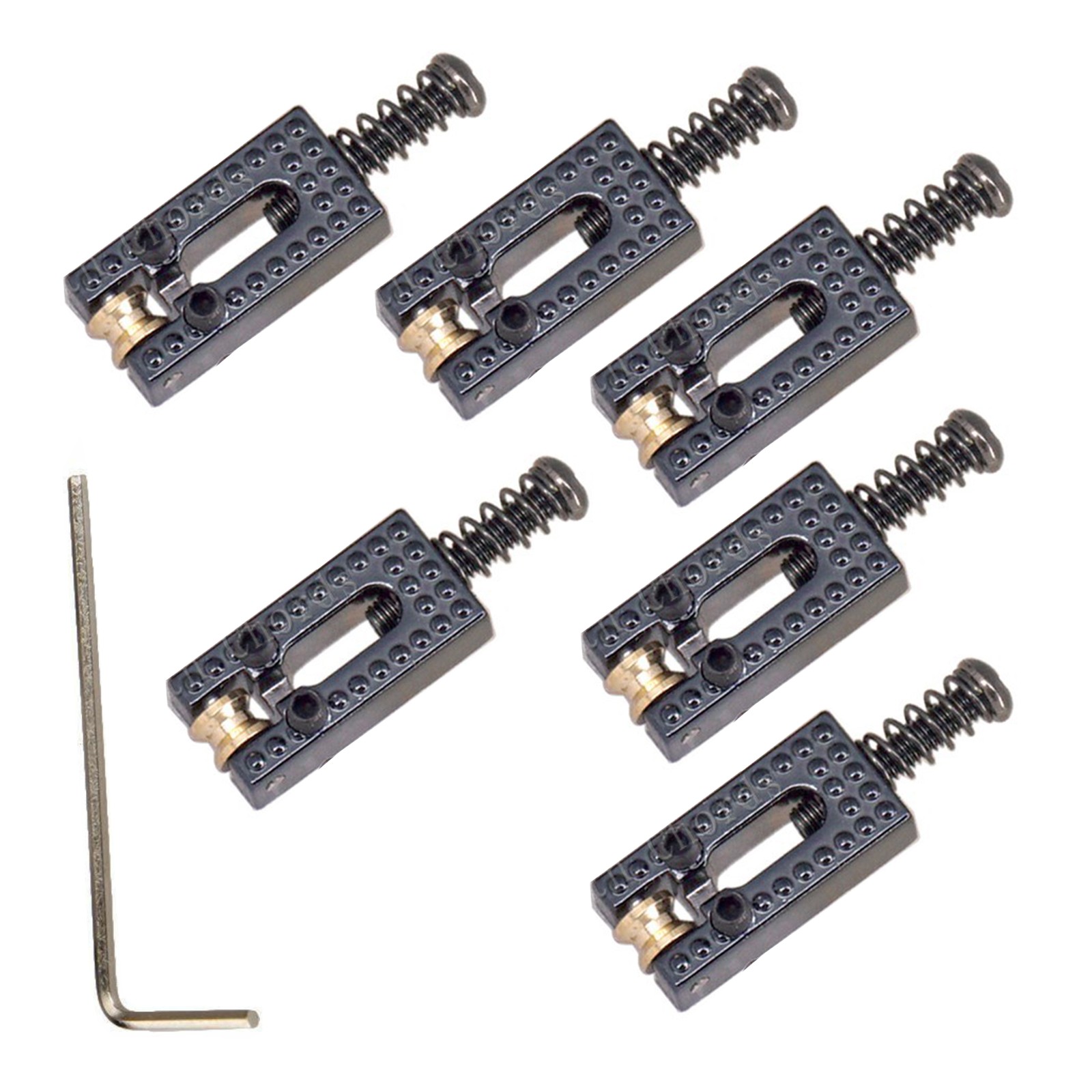 Guitar Roller Bridge Tremolo Saddles Surfing 6pcs Set Wrench for Fender Strat