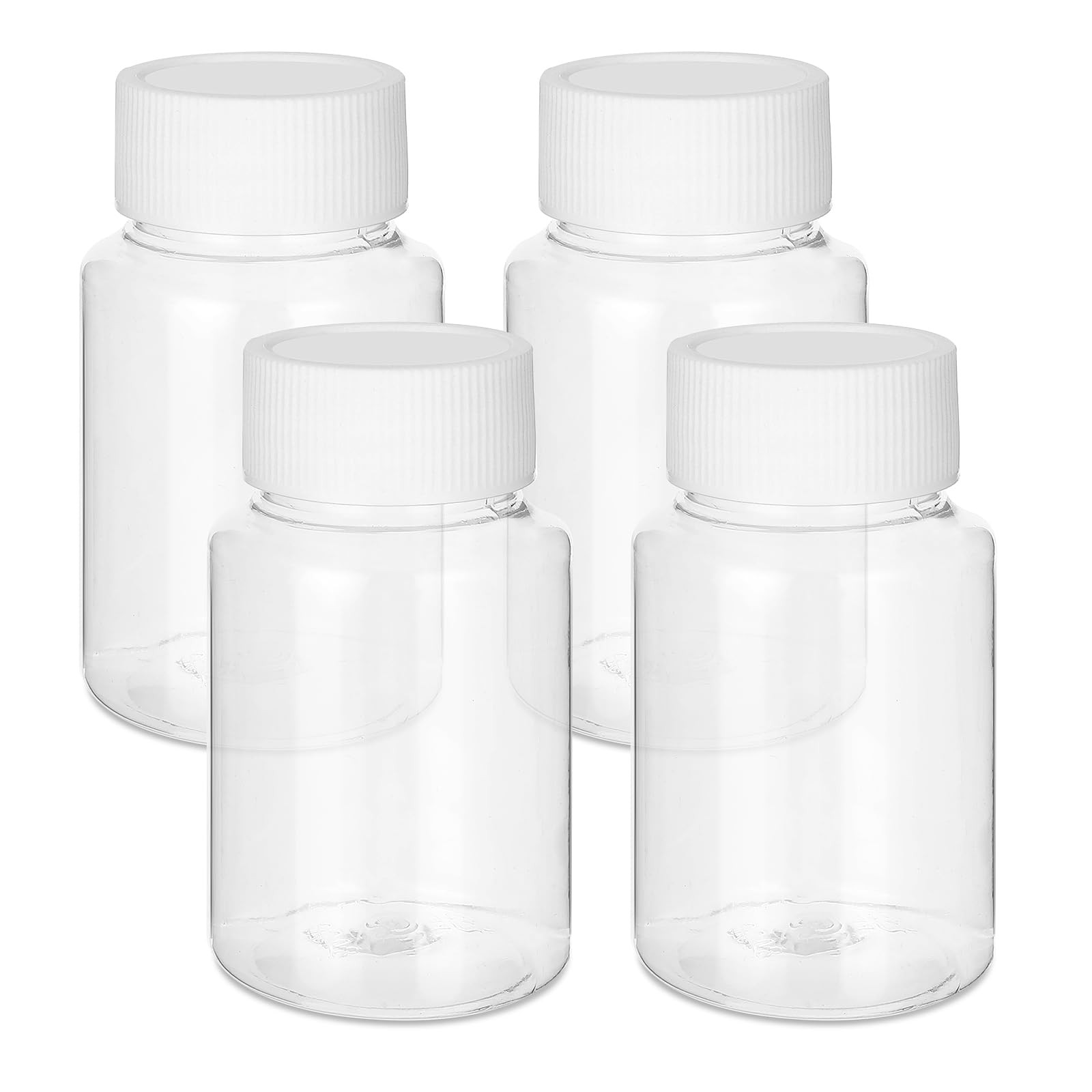 4Pcs Clear Pill Bottles, Empty Plastic Medicine Bottles, Reagent Bottle with ...