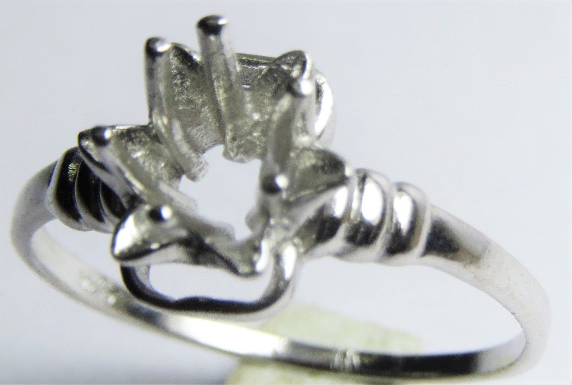 925 Sterling Silver Ring 6 mm Round Setting Semi Mount Ring Setting Flower Ring