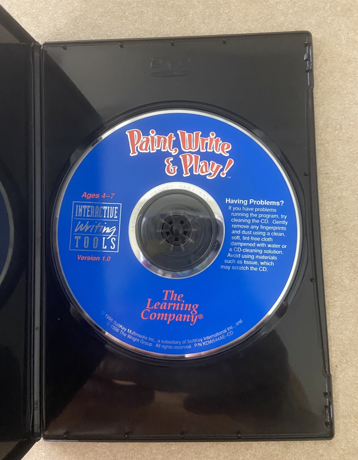 The Learning Company Paint Write and Play PC CD Rom Tested Disc Only