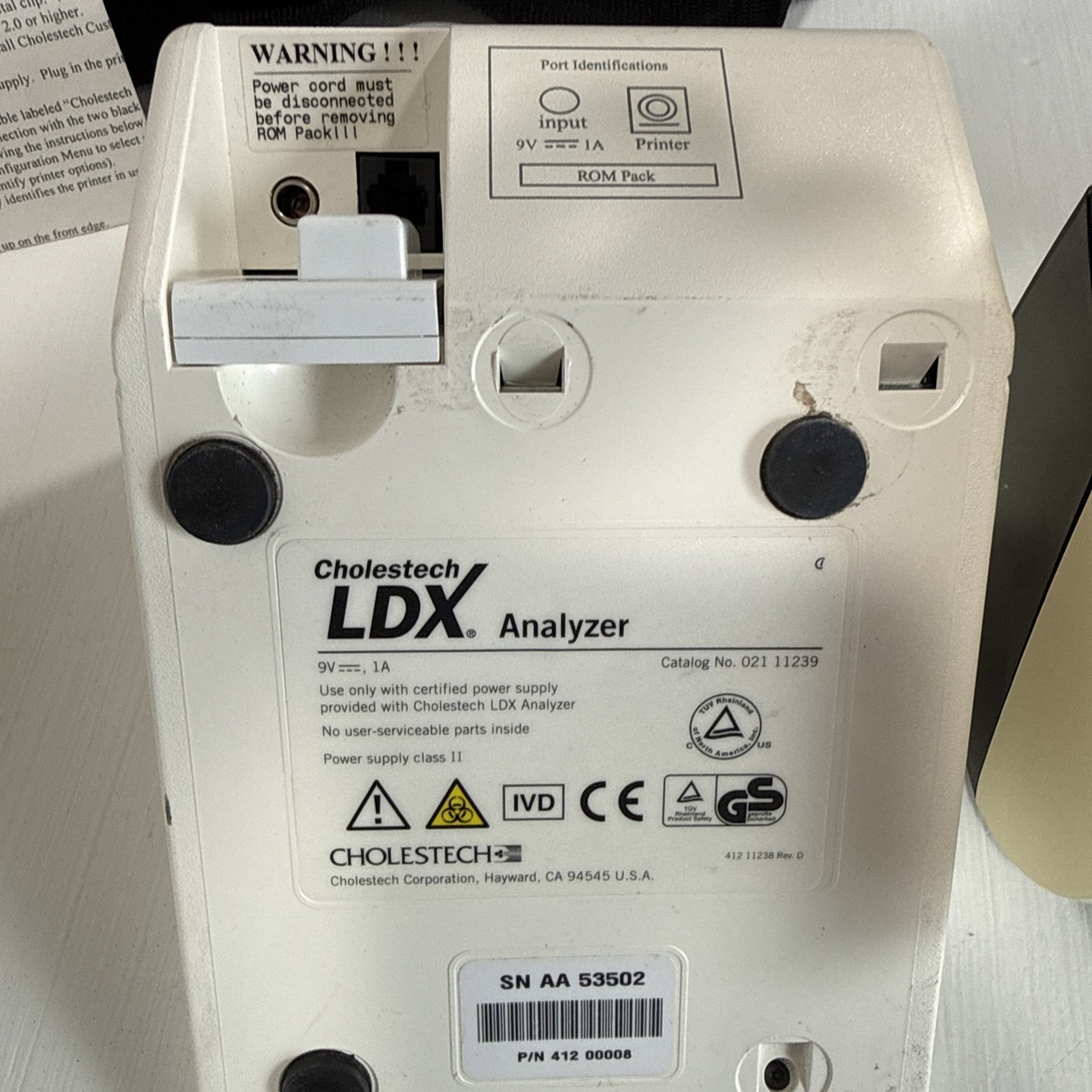 Cholestech LDX Analyzer 021 11239 w Printer SKGGS003, Power Cords, Case (TESTED)