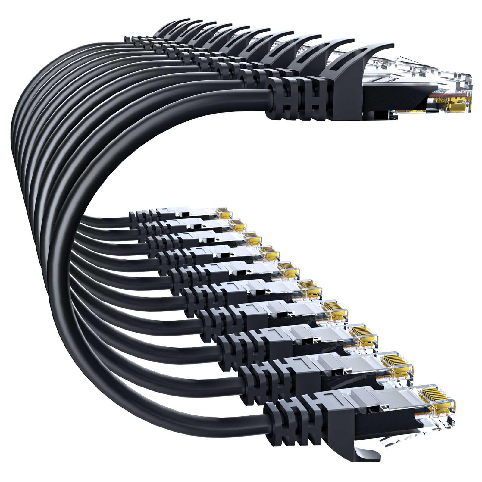10Gsupxsel Cat 6 Ethernet Cable 10FT 10Pack, Cat6 Ethernet Patch Cable 10Gbps,