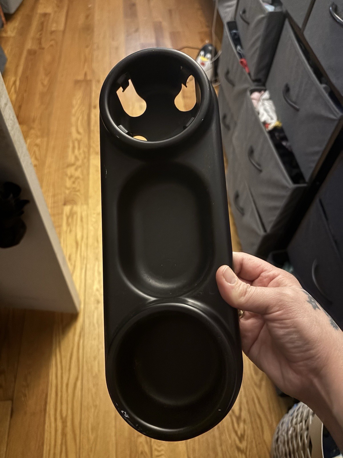 Black Snack Tray with Cup Holder for Stroller, Infant Toddler