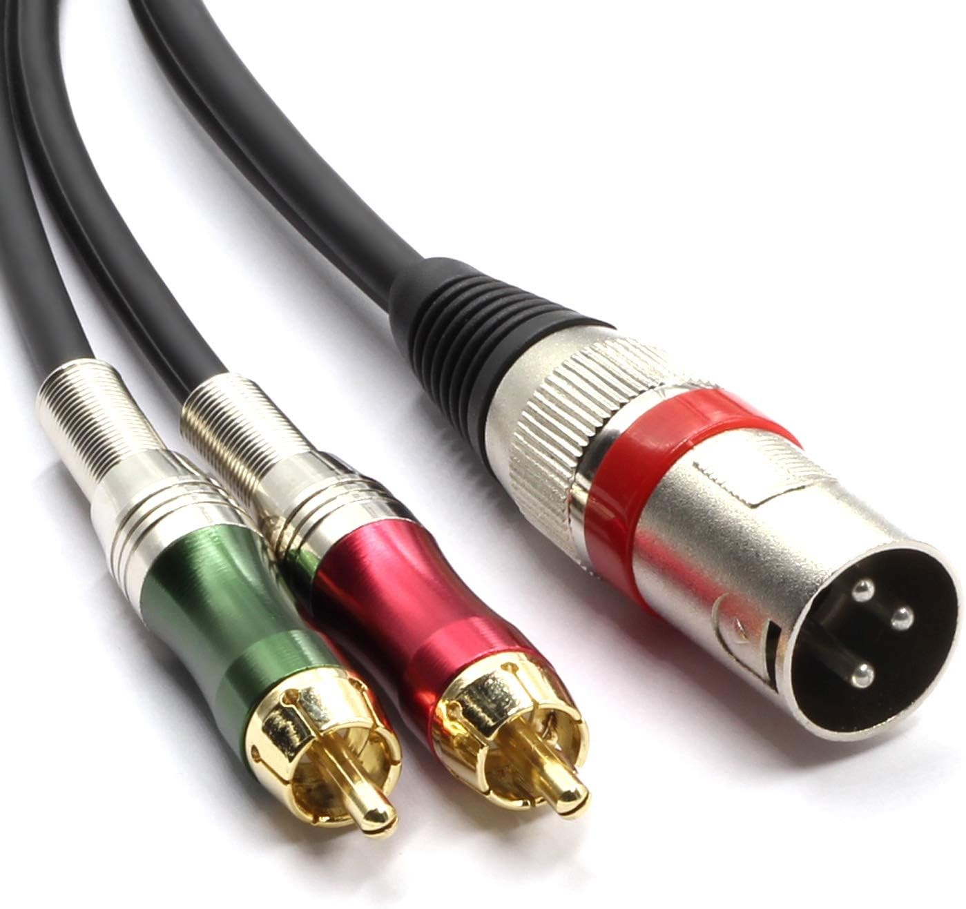 SiYear 10FT XLR Male to 2 x Phono RCA Plug Adapter Y Splitter 3m (1XLR-2RCA)