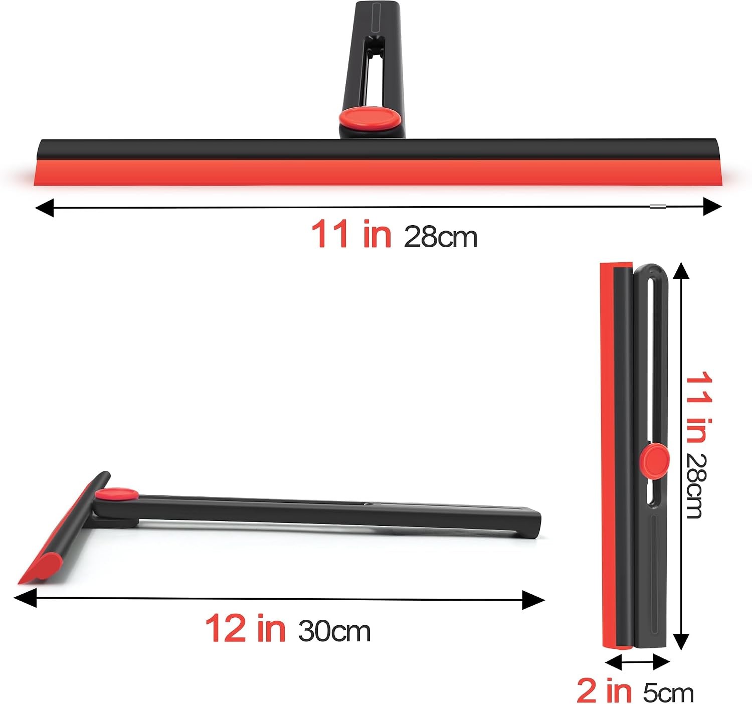 Shower Squeegee for Glass Doors with 2 Pack Multi-Purpose 360° Rotating Window