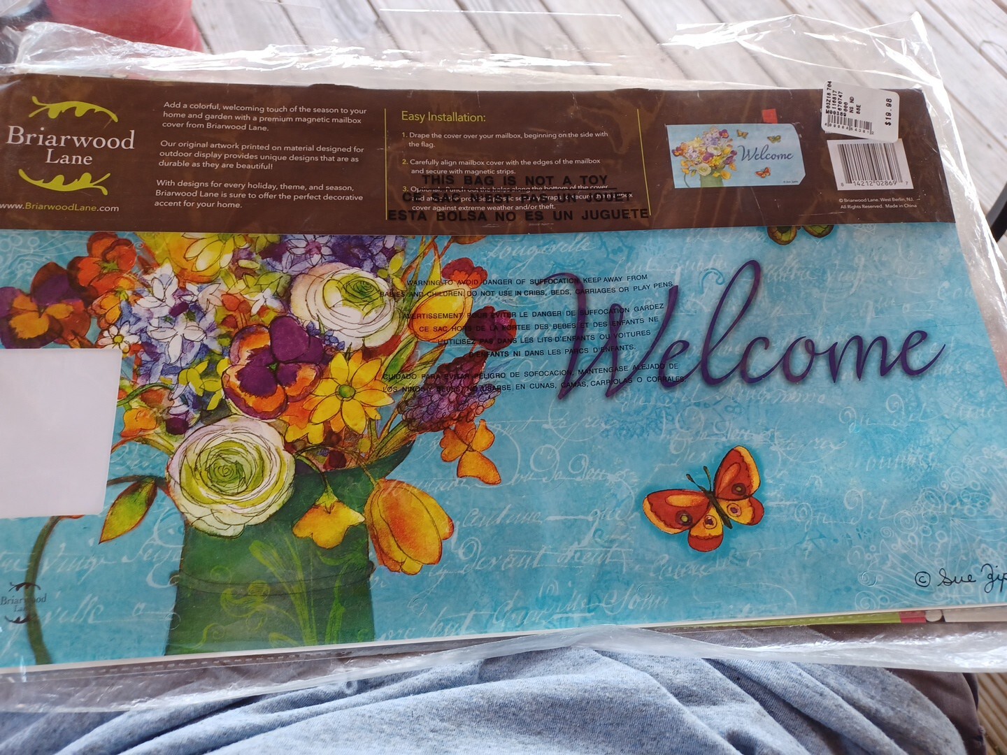New Magnet Steel Mailbox Cover Welcome Country Wreath Flowers Briarwood Lane