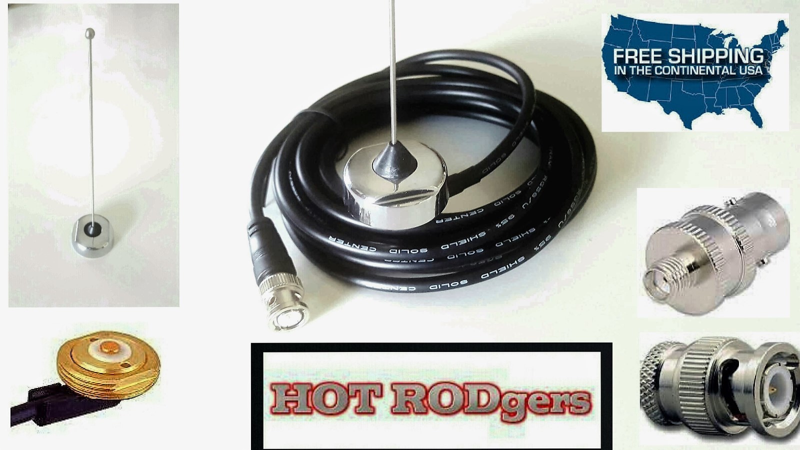 RACECAR ROOF MT ANTENNA 1/4 WAVE  450-470 UHF W/BAOFENG BNC X1
